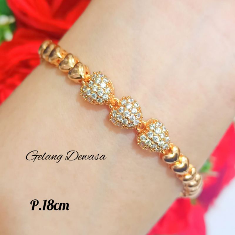 Set Dewasa motif love elegan termanis logam emas Hongkong tidak karat