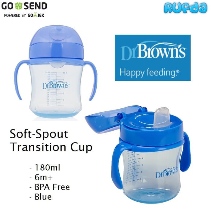 Biru dr brown s soft spout transition cup brown browns Perlengkapan Makan Bayi botol susu murah