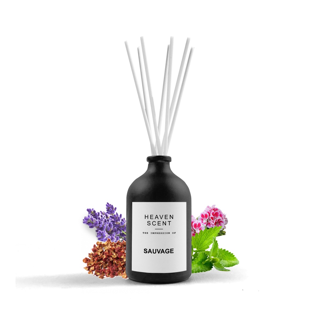 HEAVEN SCENT Luxury Reed Diffuser 100ml - Pengharum Ruangan Aromaterapi Inspired by Fragrances-Sauvage