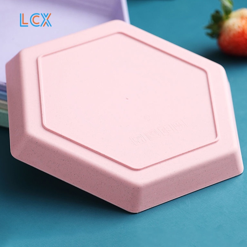 LCX Piring Kue 15 cm Wheat Straw Piring Makan Square Plate Kotak Warna Warni VS-86