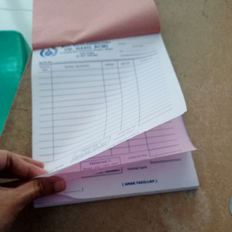 

nota 2 rangkap (ncr 2 ply)