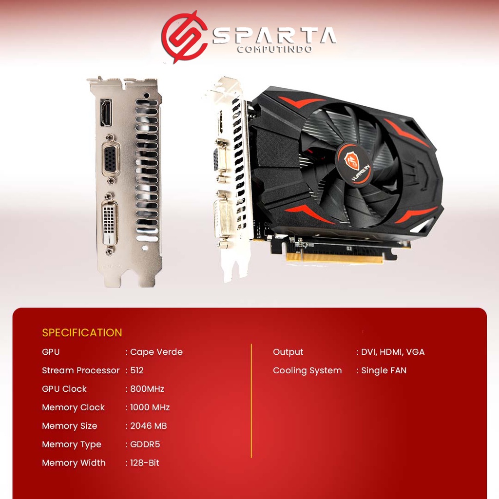 VGA Card AMD Radeon R7 350 2GB GDDR5 128 Bit Vurrion New Garansi Resmi