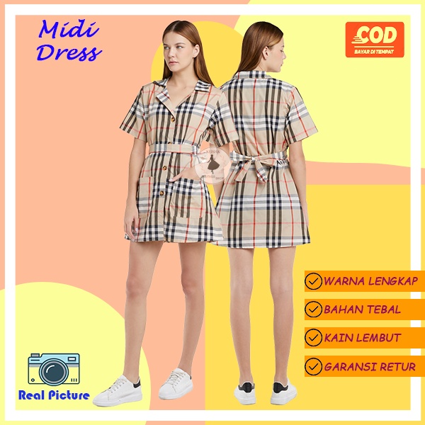 Paneria Baju Midi Dress Blazer Coat Wanita Perempuan Kasual Bahan Katun Ootd Pesta Korean Korea styl