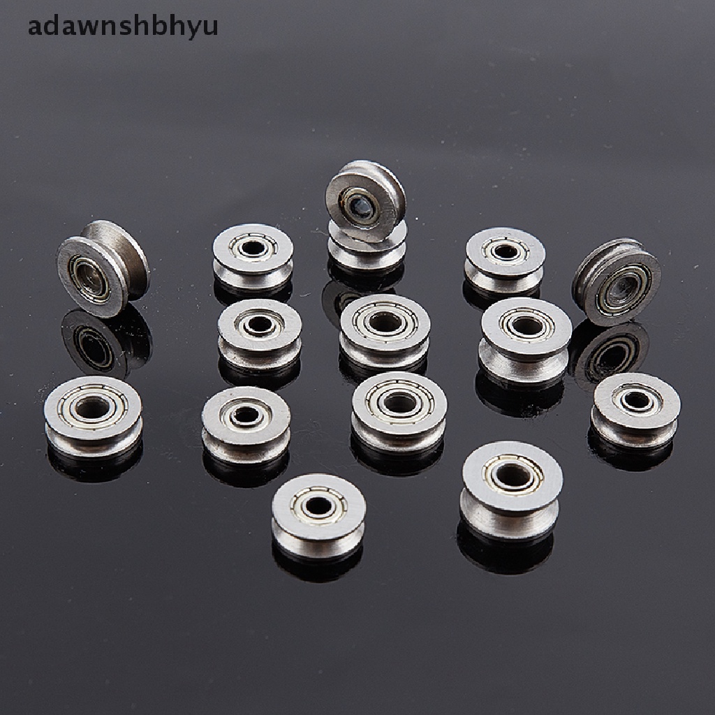 Adawnshbhyu 5pcs V U Alur Roller Wheel Ball Bearing Mesin Bordir Pulley Bearing