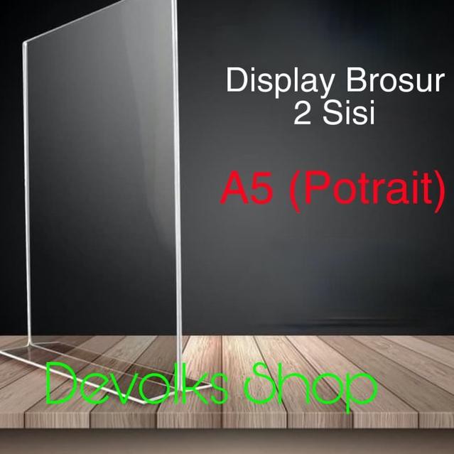 

New TEMPAT BROSUR / TENT HOLDER / TENT CARD AKRILIK DISPLAY 2 SISI A5