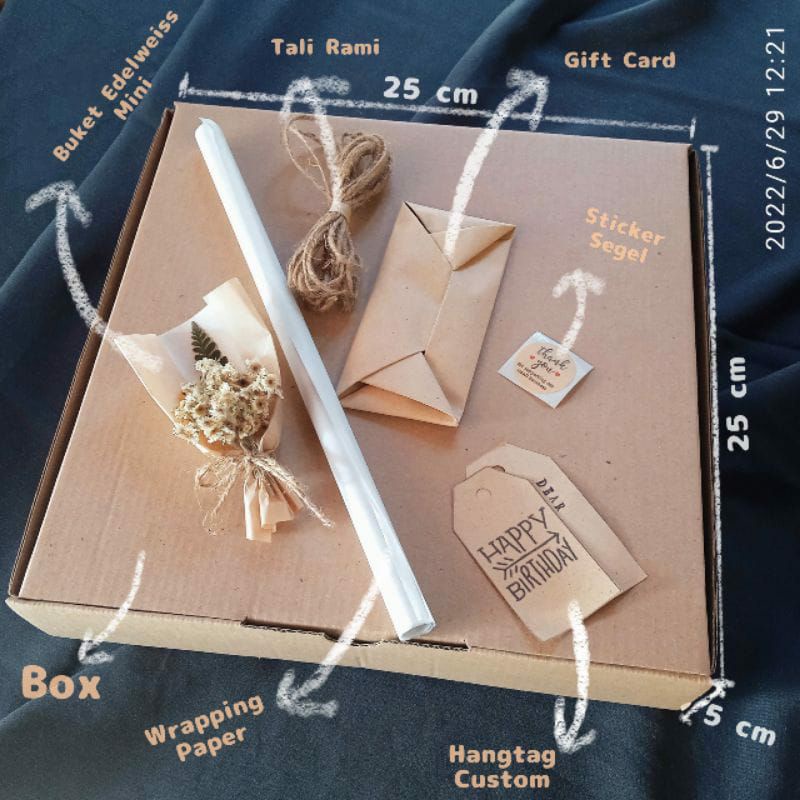 

sparepart.craftjember - set box (tanpa kertas cacah) - gift box - kotak kado karton - set hampers DIY kado hampers