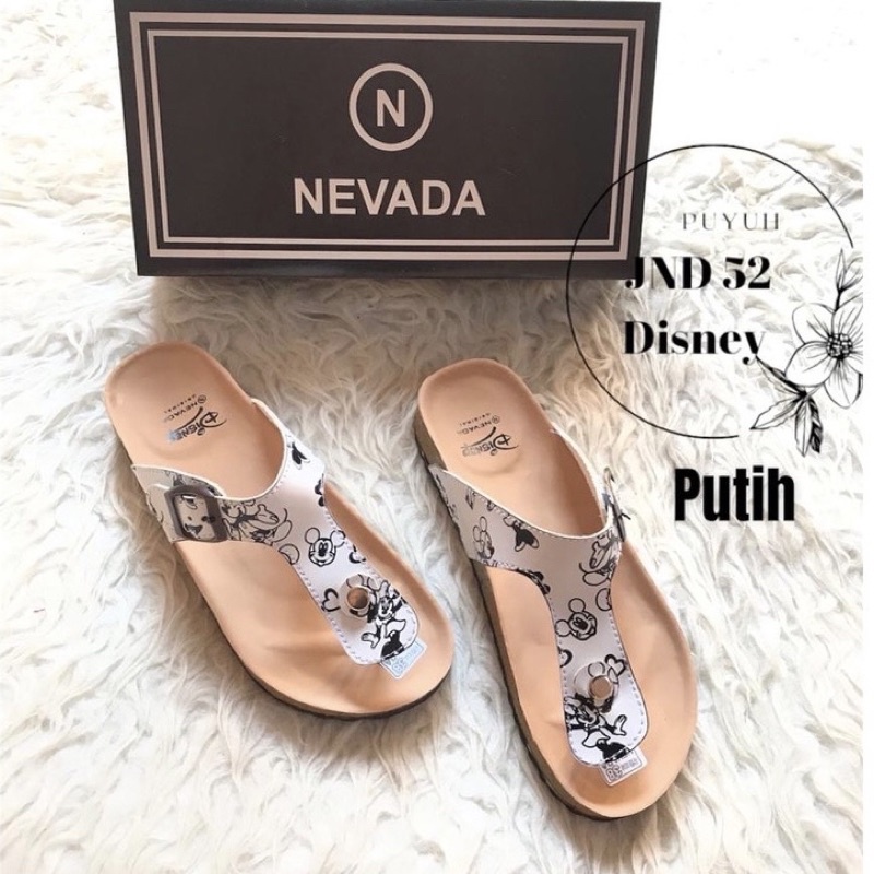 Sandal Wanita Nevada Original Sendal Jepit Flat Cewek 37-40 Motif Disney Mickey Mouse Terbaru