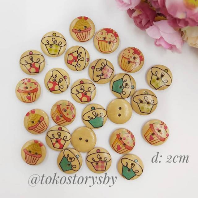Kancing Kayu Motif Cake
diameter 2
Kancing lubang 2