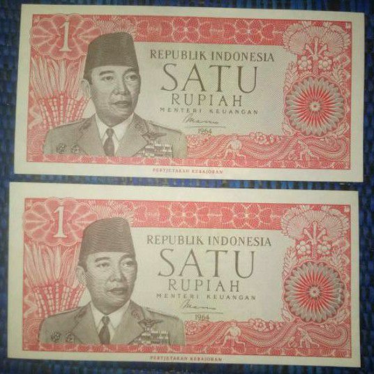 uang 1 rupiah 1964 kondisi UNC