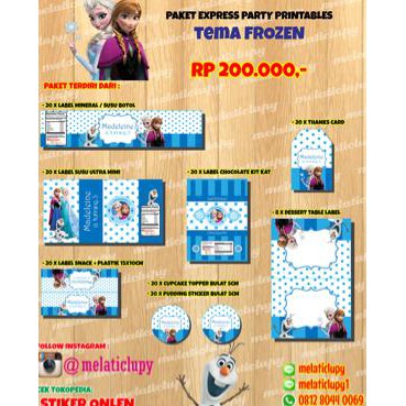 

Paket Express Stiker & Label Ulang Tahun Tema Frozen Ready Stok