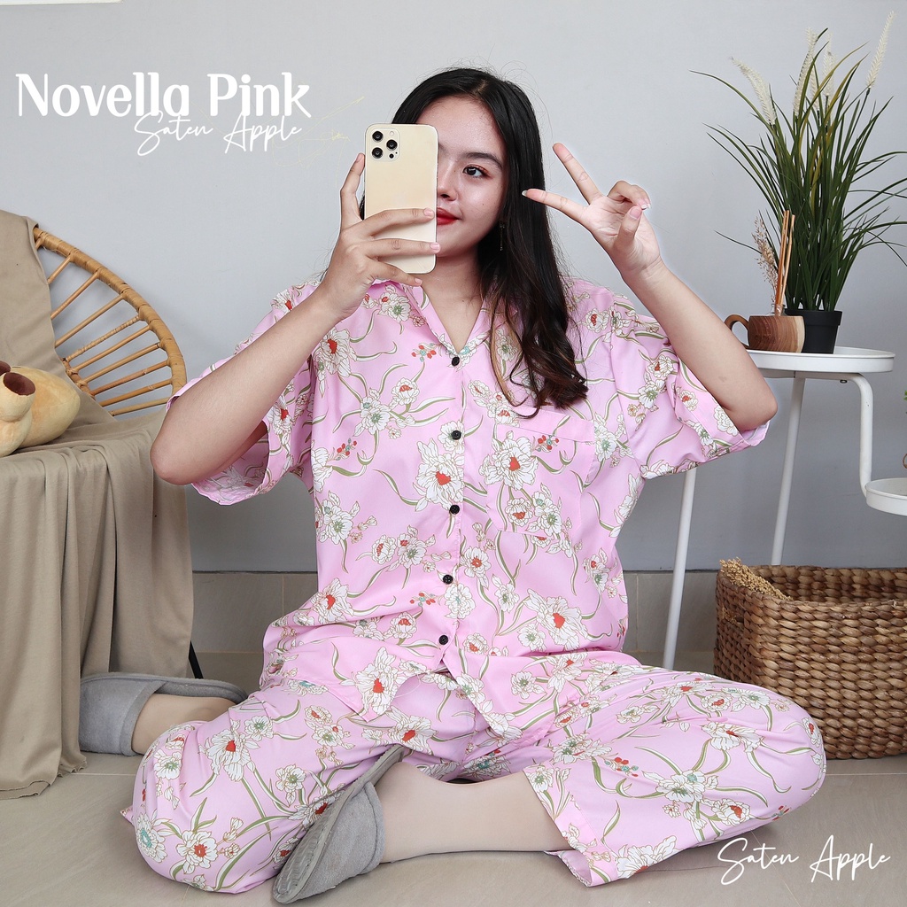 IZANY Piyama Celana Panjang Dewasa CP JUMBO / XXL LD 116 Motif-NOVELLA PINK