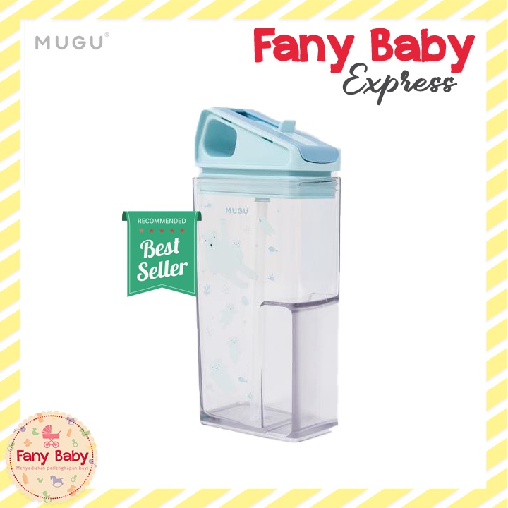 MUGU SQUARE STRAW BOTTLE WITH HANDLE