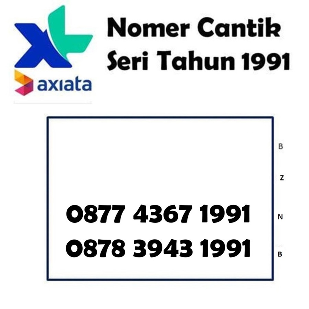 Nomer cantik XL axiata 4G ready nomor kartu perdana seri tahun 1991