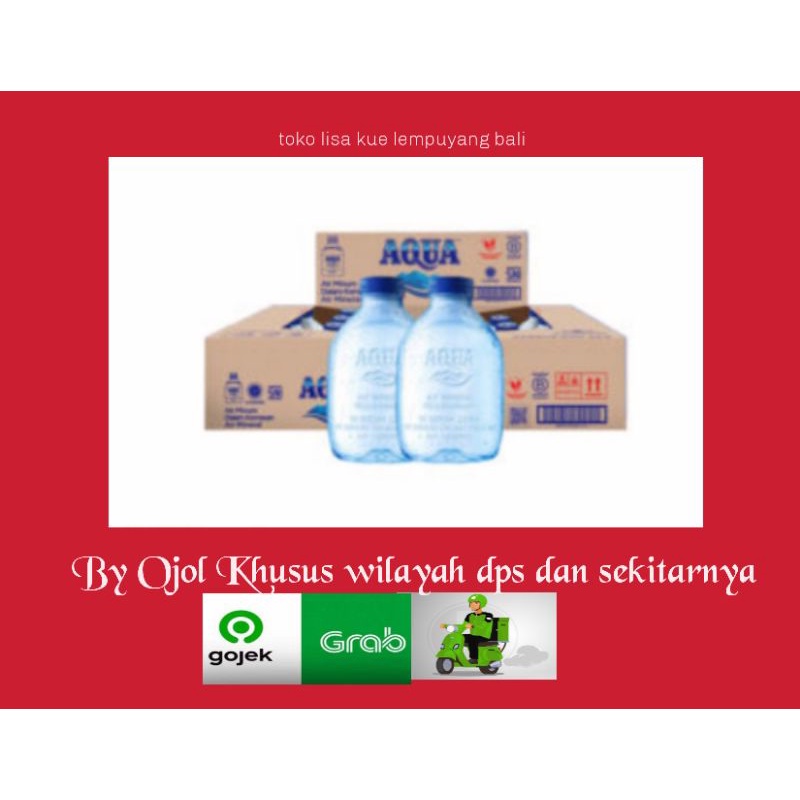 Air mineral Aqua Cebol Botol Mini  24x220ml/Dus kemasan Baru