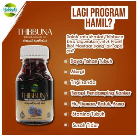 THIBBUNA HABBATUSSAUDA OIL KUALITAS PREMIUN 100% ORIGINAL / Thibbuna Habbatussauda OIL kualitas prem