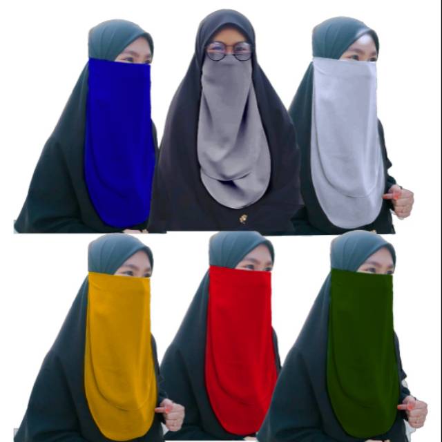 CADAR NIQOB NIKAB NIQAB TALI DUA LAYAR ATAU DUA LAPIS DIAMOND CREPE BISA COD