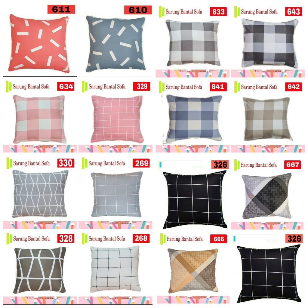 Bantal Sofa + Sarung Bantal Polos 40 x 40 cm