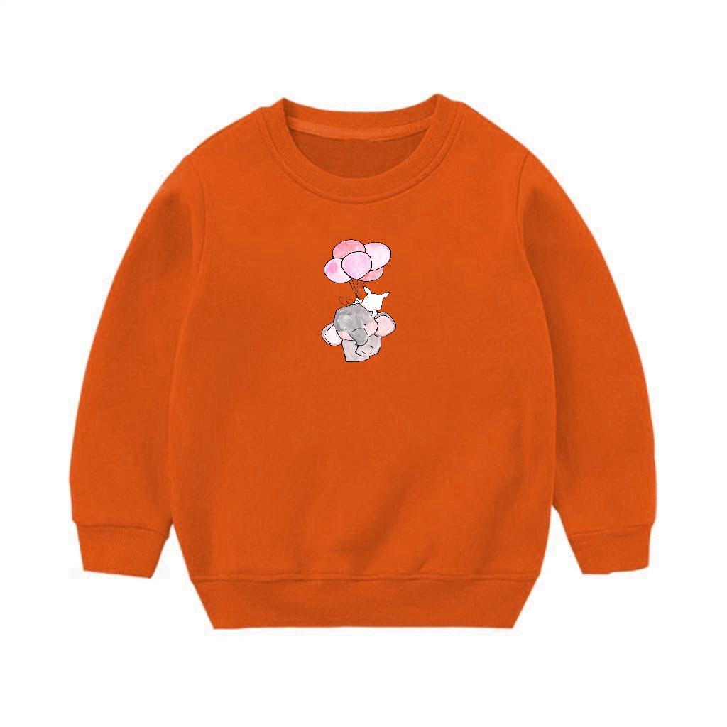 Crewneck sweater anak flece tebal unisex motif lucu terbaru perempuan dan laki laki