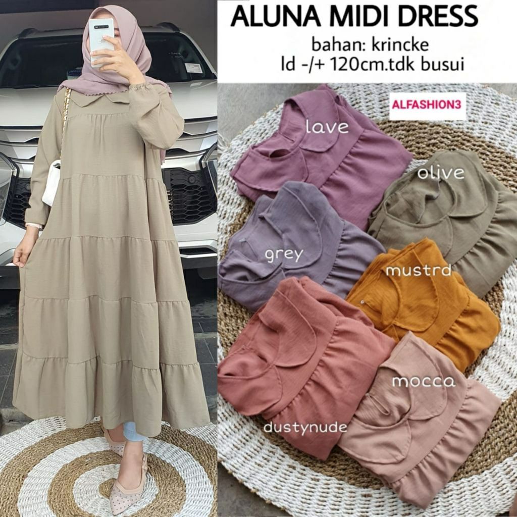 ALUNA MIDI DRESS