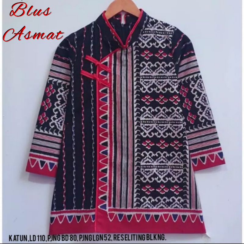 Blus Asmat batik solo atasan kerja blus kantor