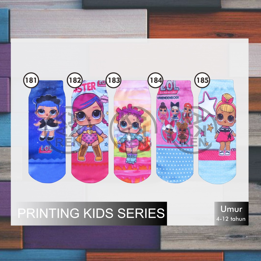 Kaos Kaki Printing Anak Karakter LOL J