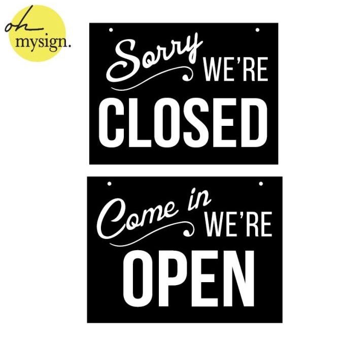 

((READY COD)) SIGN ACRYLIC OPEN CLOSED PRINTED / SIGNAGE AKRILIK / PAPAN ACRYLIC PROMOKode 1095