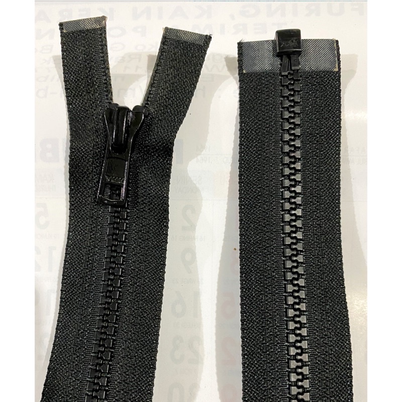 Resleting jaket YKK vislon gigi besar 65 cm 70 cm per biji