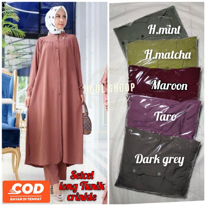 LD120 SETCEL LONG TUNIK CRINKLE/SETCEL MURAH LONG TUNIK/LONG TUNIK/SETCEL CRINKLE LONG TUNIK/SETCEL 