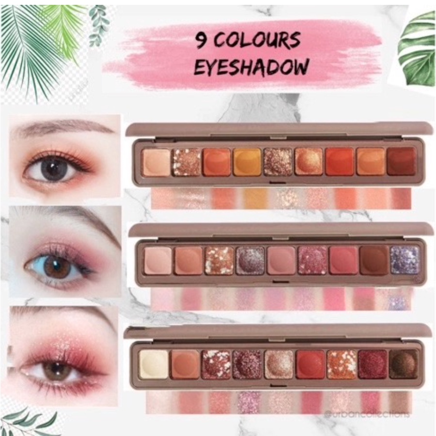 Eyeshadow 9 WARNA Korean Eyeshadow Palette ORIGINAL Pigmented Eyeshadow Murah Glitter