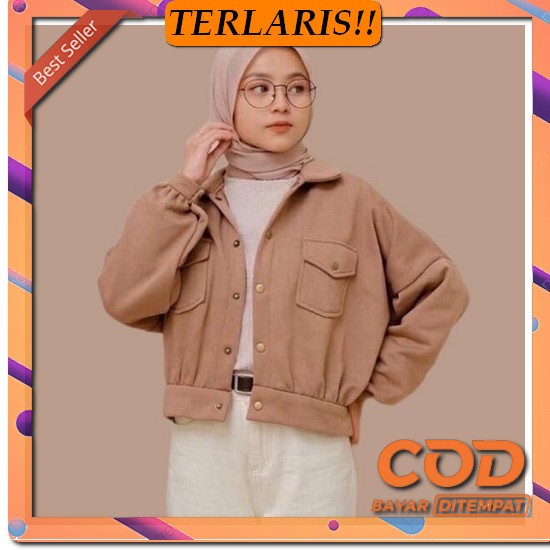 Blazzer Kerja | Blazzer Wanita | Blazzer Casual | Lavito Blazzer Cod - Olin Button Jacket Fleece Te