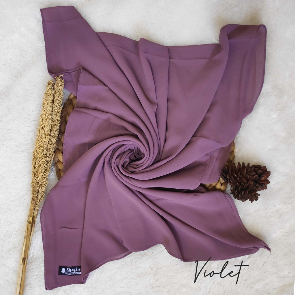 [200x75] HIJAB PASHMINA JAHIT TEPI CERUTY BABY DOLL, PASHMINA CERUTI, JILBAB PASHMINA, PASMINA-Violet