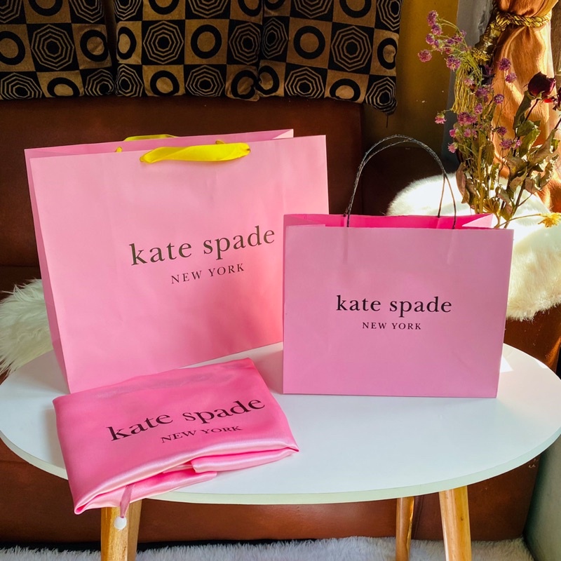 

Paper Bag dan Dustbag Satin Kate Spade Paperbag Pink Tas Kado Simple Kekinian Hampers Branded