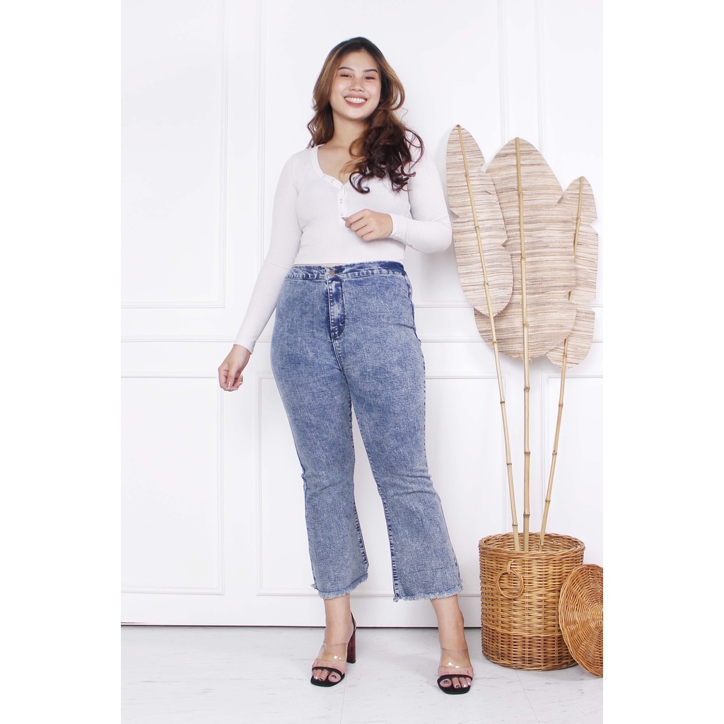 TRIVELA - HW CUTBRAY JUMBO RAWIS SNOW / HW JEANS CUTBRAY BIG SIZE