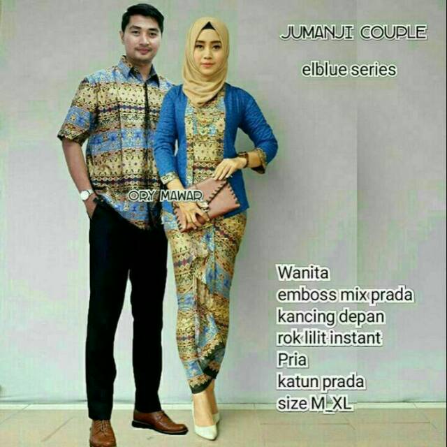 Baju batik couple kebaya rok lilit instan