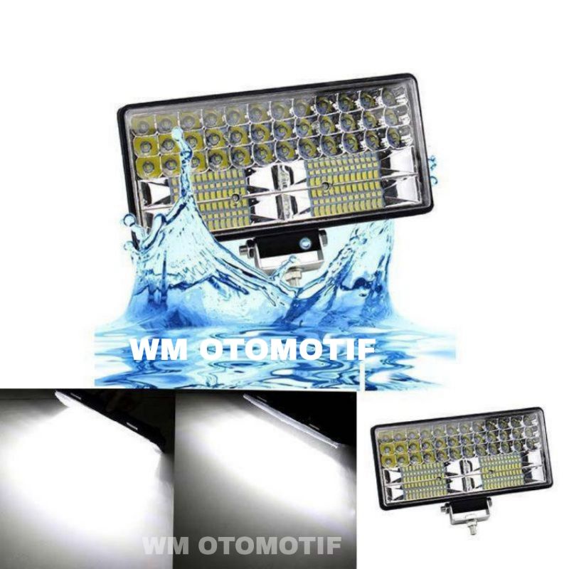 Lampu Tembak Sorot 24 Volt LED CWL 84 Mata CREE Truk Bus Canter Tronton Traktor 4 Inch 3 Kabel Jauh Dekat High Low Hi Lo Utama Depan Laser Super Bright Offroad Truck Bis Fuso Tractor Bar Cree LightBar Work Light Motor Mobil Alat Berat Putih Waterproof