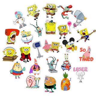 50Pcs Pack Stiker Graffiti Spongebob Kartun  untuk Motor  