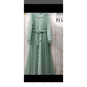 gamis mutiara brokat tile