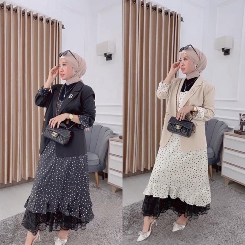 SET POLKA / SETELAN ROK POLKA / ONESET ROK IMPORT / ZAHRA SET