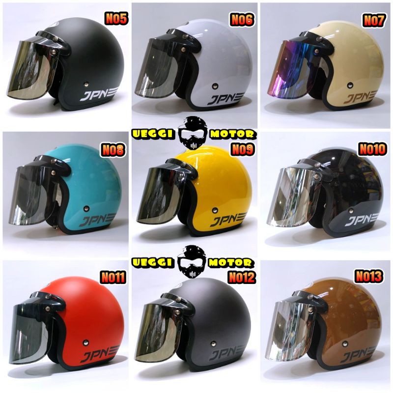 Helm Jpn Bogo Kaca Datar Jpn Retro Original Shopee Indonesia