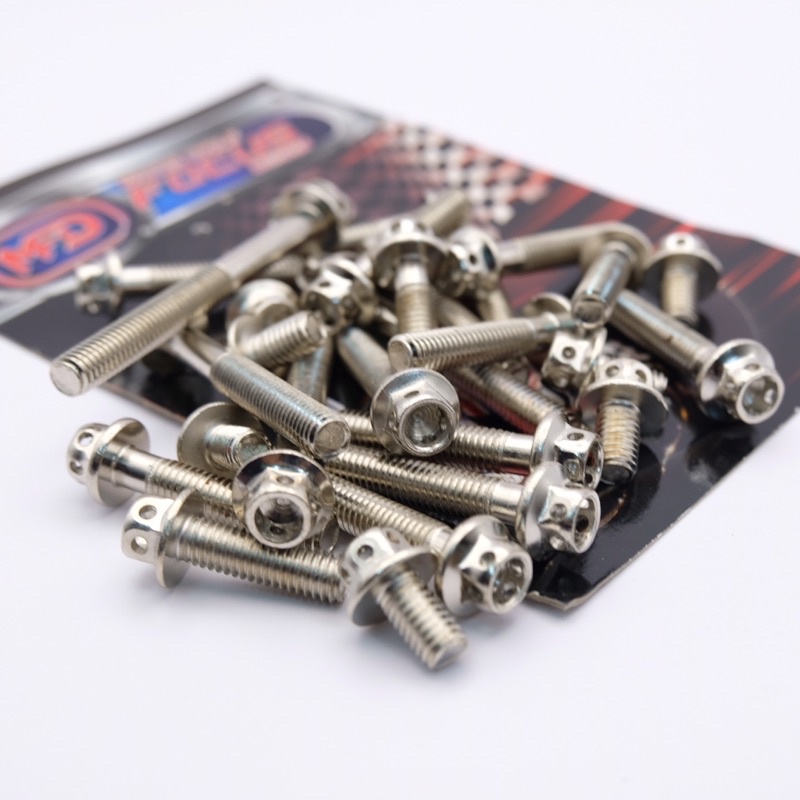 Baut blok mesin probolt HENG FOCUS kawasaki ninja r rr 150 full set GOLD crome thailand