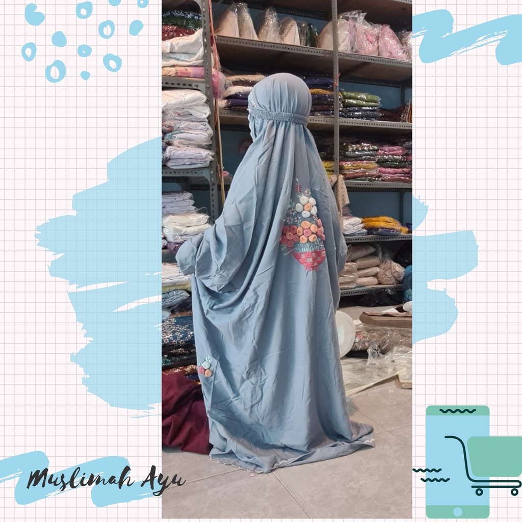 MA - Mukenah Bordir Anak - Mukenah  Anak - Mukenah Bordir Terusan - Mukena Dewasa Adem - Mukena Bord