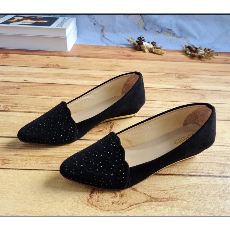 ABBUSHOES  Js 09 Sepatu Kerja Model Wedges Untuk Wanita 3cm