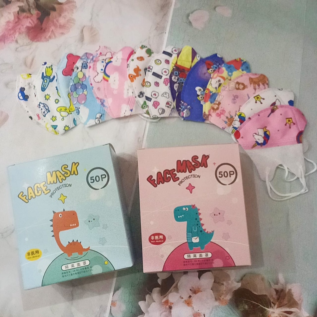 OS DUCKBILL MASKER ANAK 3 PLY MASKER 3PLY KARAKTER MOTIF ISI 50 LBR