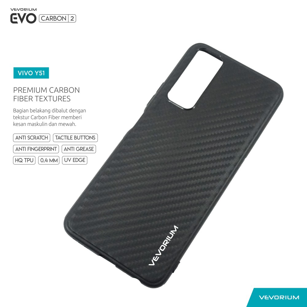 [SALE] VEVORIUM EVO CARBON VIVO Y51 Soft Case Softcase Premium Tekstur