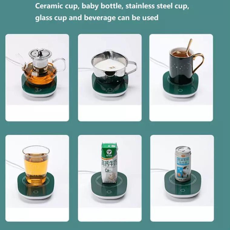 Mug Cangkir Elektrik Set Keramik Pemanas Penghangat Kopi Teh coffee Gelas Warmer [KK]