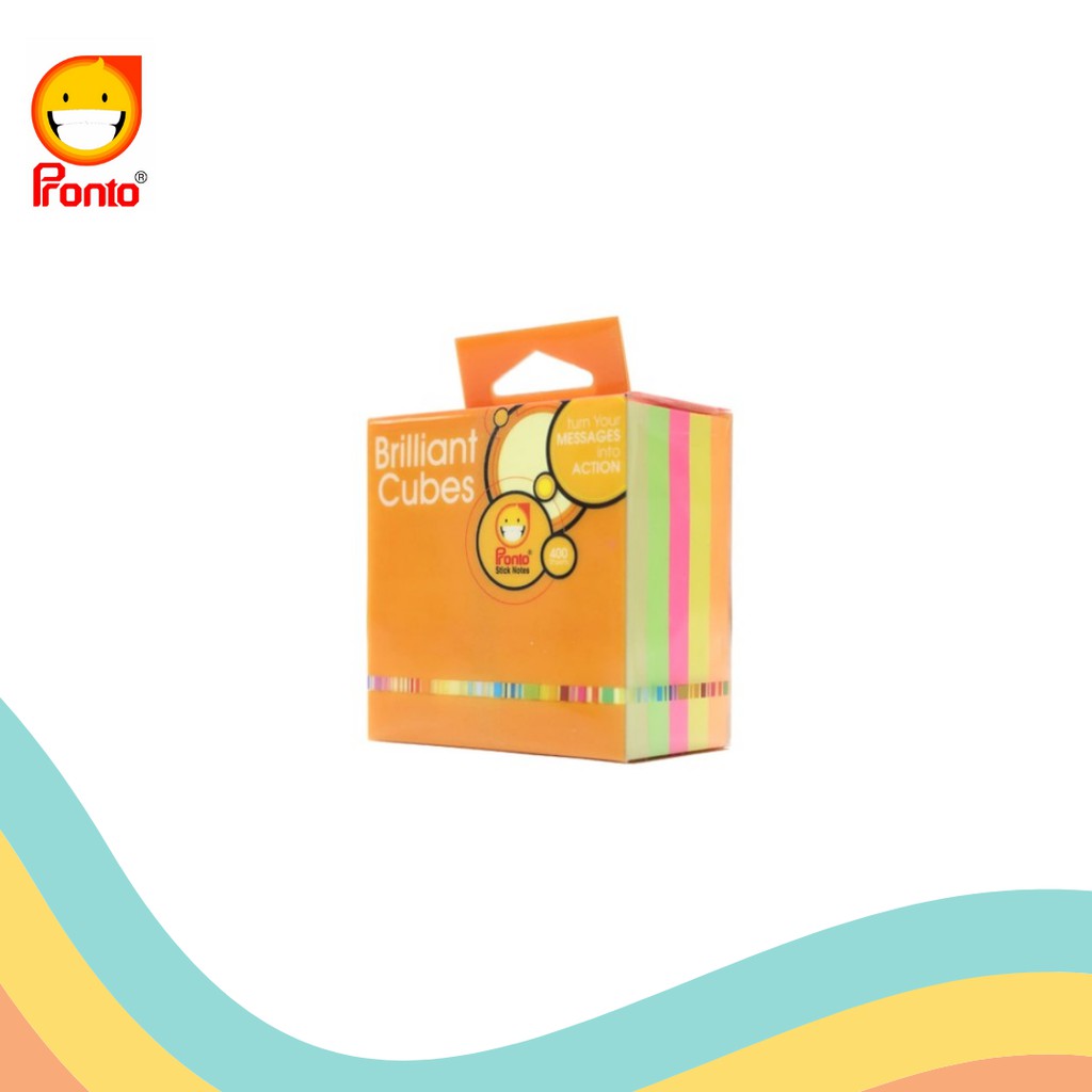 

STICK NOTE PRONTO BRILLIANT CUBE 75 X 75 (400 SHEET)