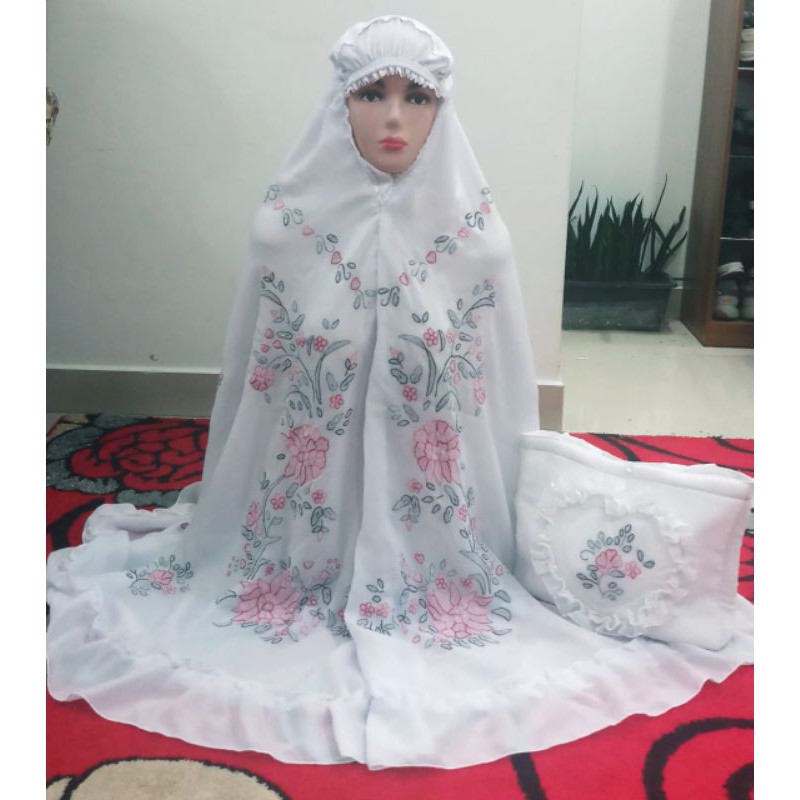 Mukenah Sulam Bayang Full Bordir Sultan Khas Minang Padang