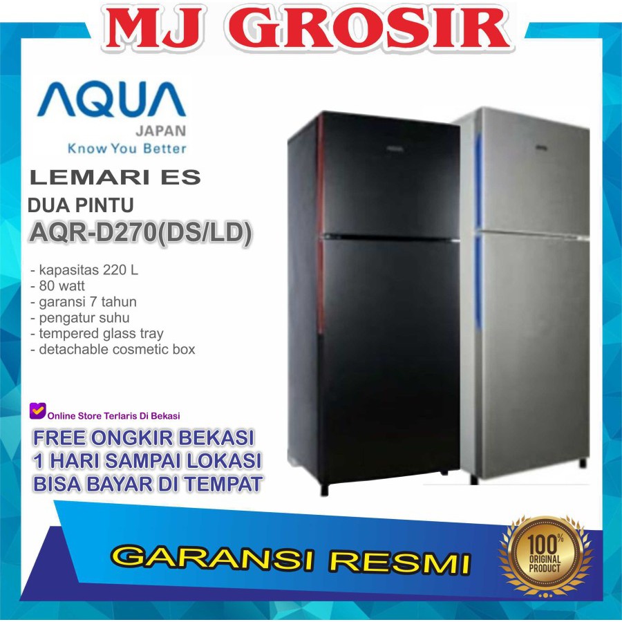 Kulkas Aqua Japan Aqrd 270 Lemari Es 2 Pintu Aqrd270 Low Watt Shopee Indonesia