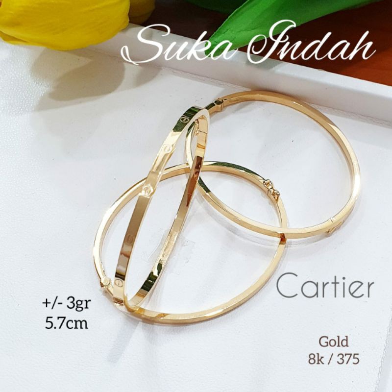 Gelang Cartier Emas Asli 8k / 375