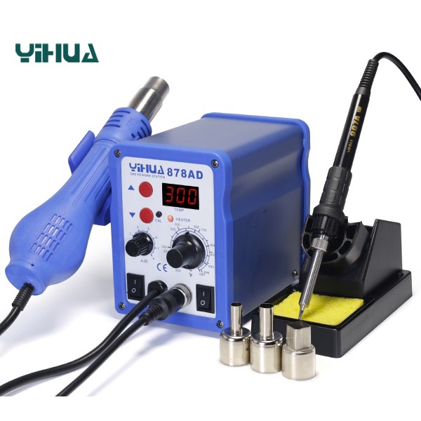 YIHUA 878AD 2 IN 1 BLOWER / SOLDER UAP + SOLDER STATION ORIGINAL